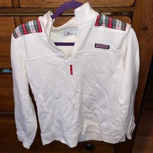 Vineyard vines white holiday quarter zip